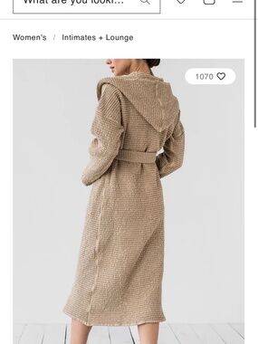 MagicLinen Waffle Hooded Bath Robe Waffle dark beige walnut light brown 2 pieces